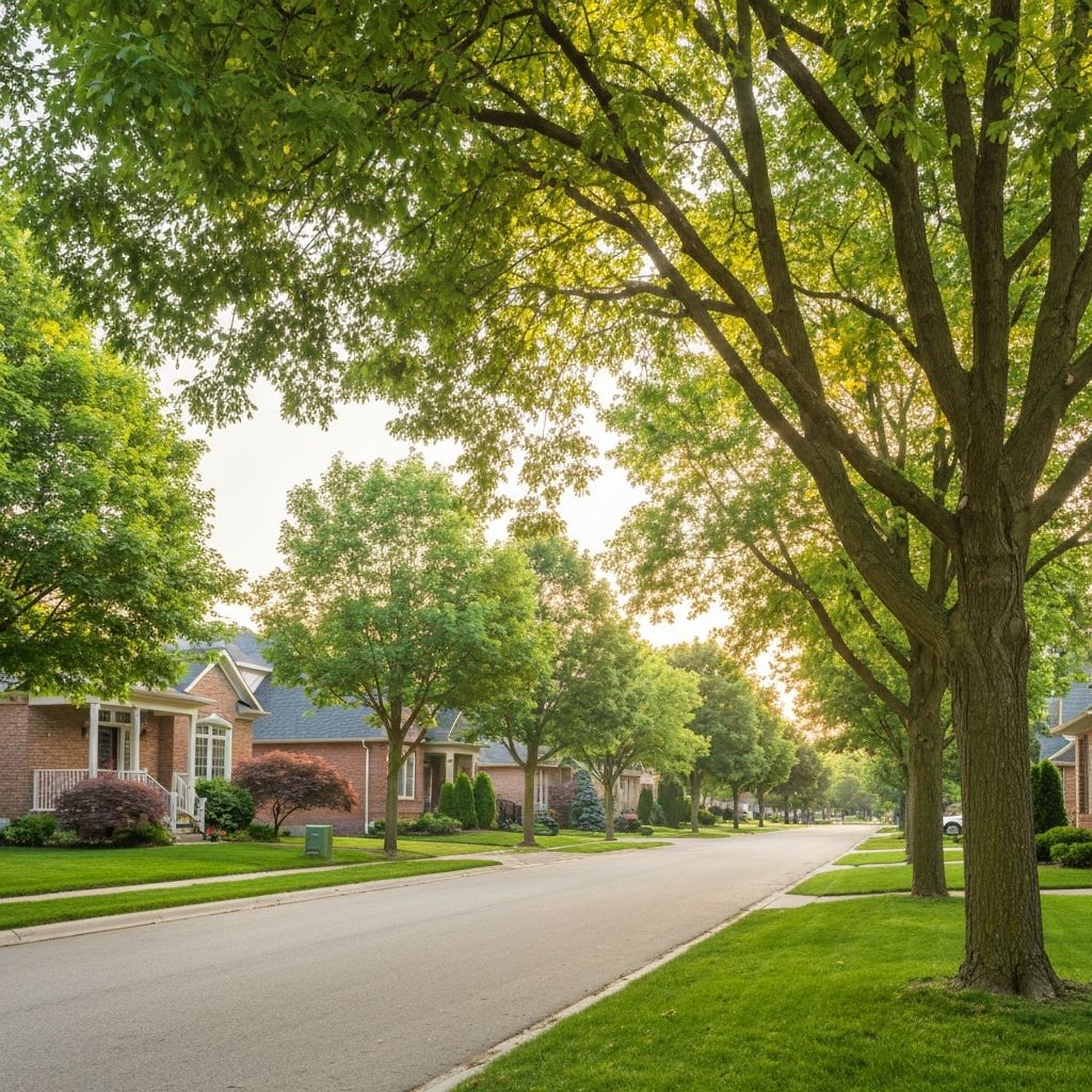 Beautiful tree-lined residential neighborhood in Stoney Creek